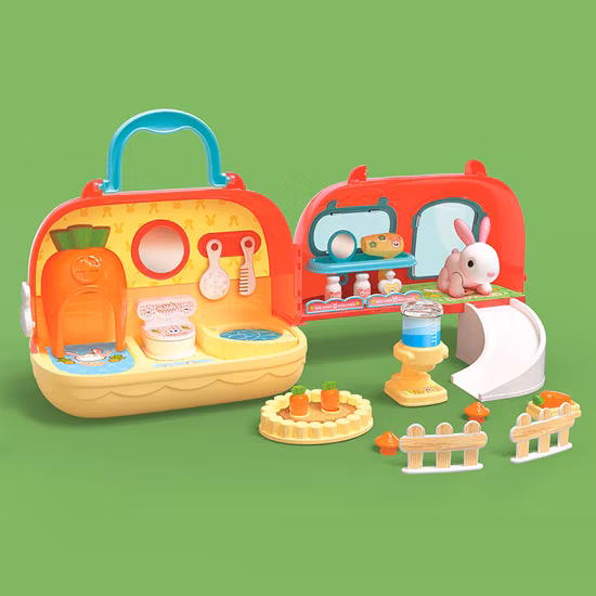 Kit de clinique pour animaux de compagnie, ensemble de jeu de soins pour animaux de compagnie, toilettage, diagnostic, alimentation avec chaton et Cage, jeu de rôle, maison pour animaux de compagnie