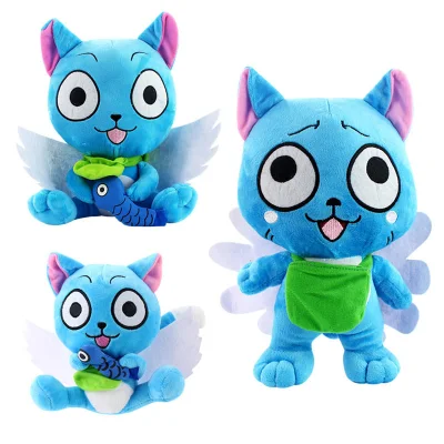 Chat en peluche bleu doux poupée en peluche Kawaii décoration jouets en peluche