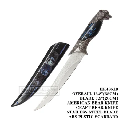 Couteau ours artisanal couteau de survie tactique manche cheval 35 cm HK4851b